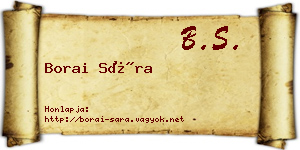 Borai Sára névjegykártya